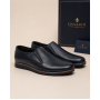 pantofi barbati bleumarin din piele naturala tip slip-on cu talpa confort 330EBLUE